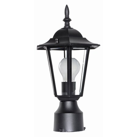 Maxim One Light Black Clear Glass Post Light 3001CLBK